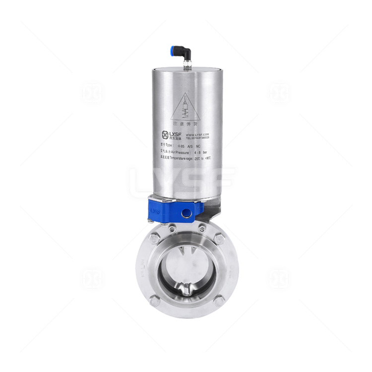 Vertical pneumatic butterfly valve